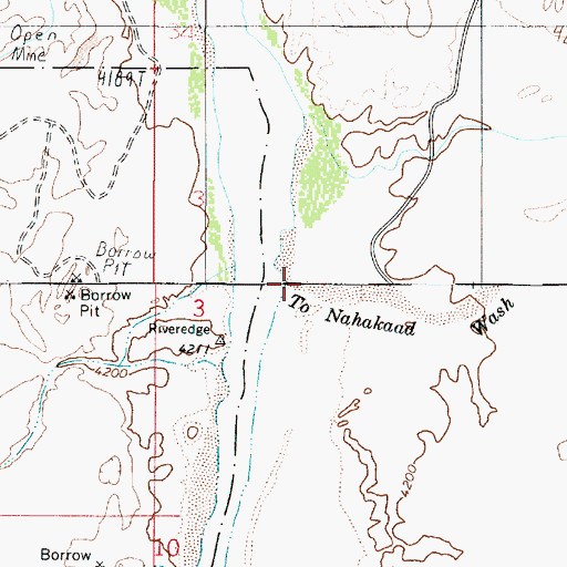 Topographic Map of To Nahakaad Wash, AZ