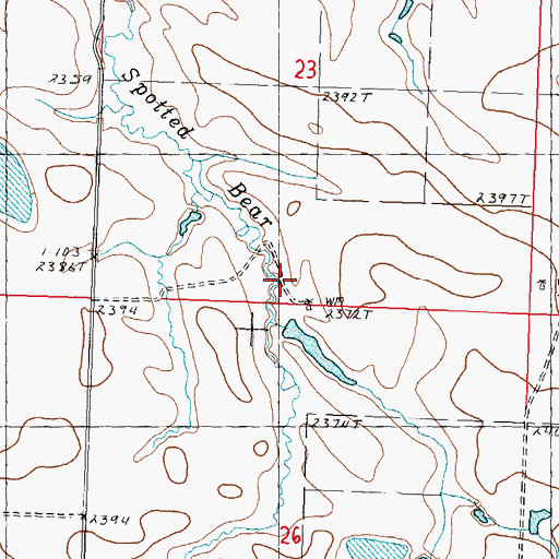 Topographic Map of Earl Hanrahan Dam, SD