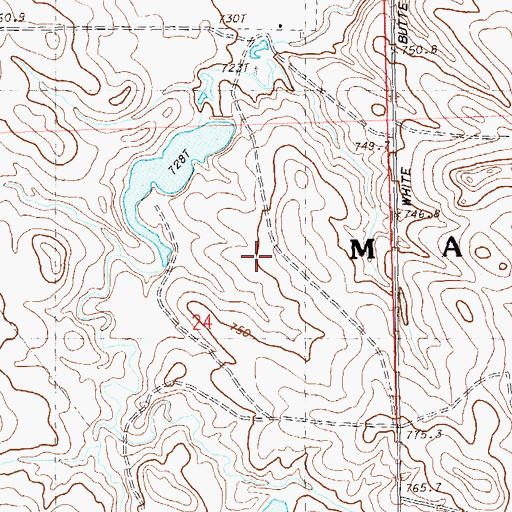 Topographic Map of Morris Jensen Dam, SD