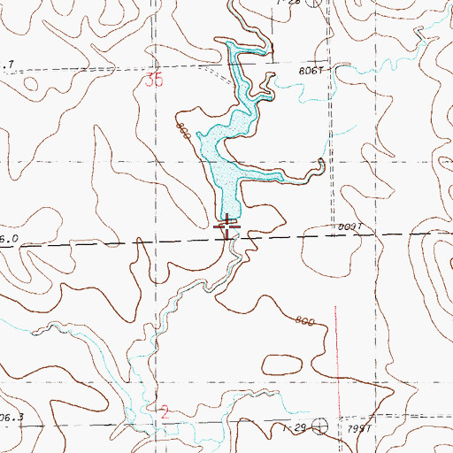 Topographic Map of Lenard Chapman Dam, SD