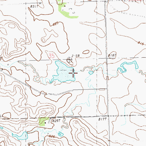Topographic Map of Gary Larson Dam, SD