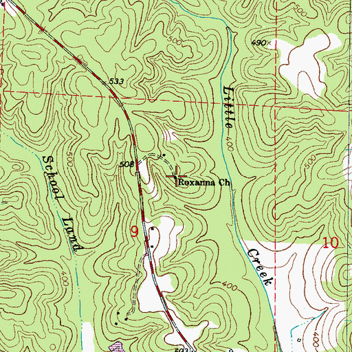 Topographic Map of Roxanna Church, AL