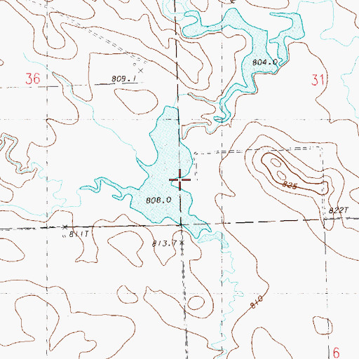 Topographic Map of John Penor Dam, SD