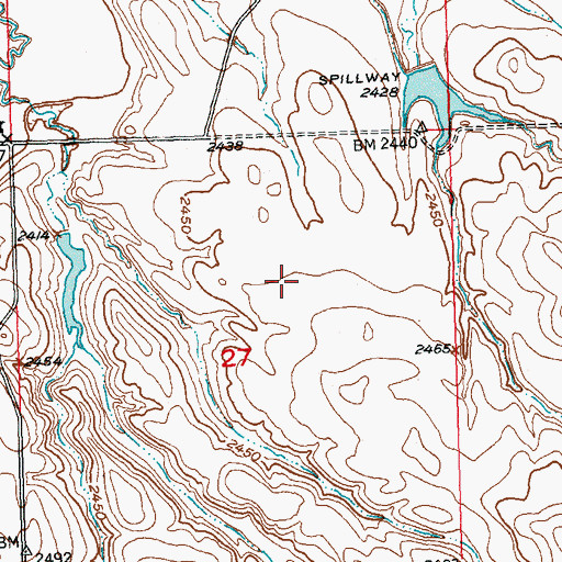 Topographic Map of Wayne Kennedy Dam, SD