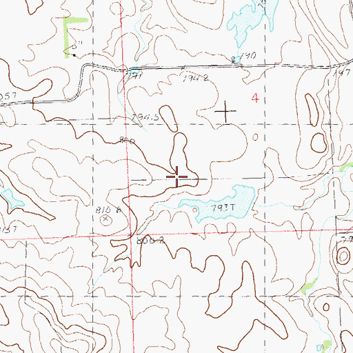 Topographic Map of Martin Sander Dam, SD