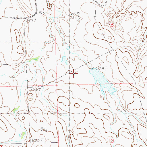 Topographic Map of Ben Clark Dam, SD