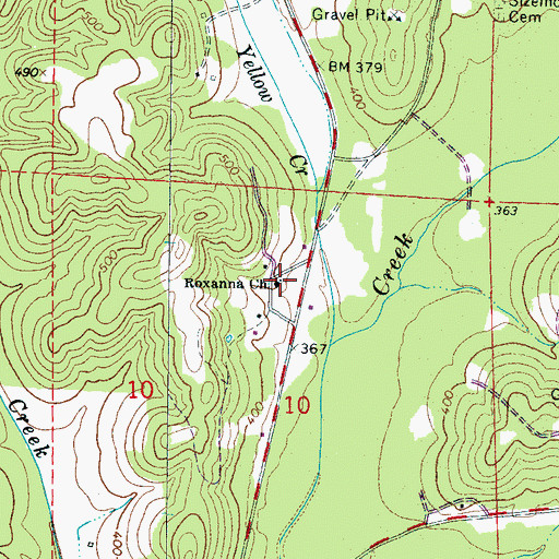 Topographic Map of Roxanna Church, AL
