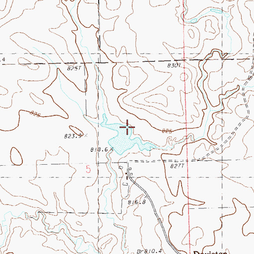 Topographic Map of Ernest Kolb Dam, SD