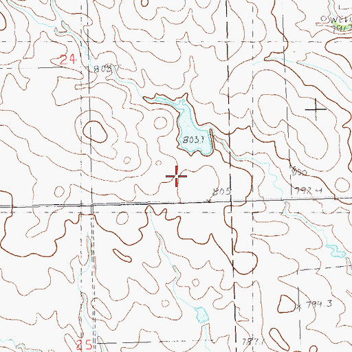 Topographic Map of Wayne Besler Dam, SD
