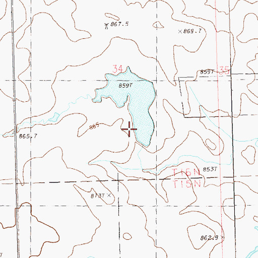 Topographic Map of Leland Edwards Dam, SD