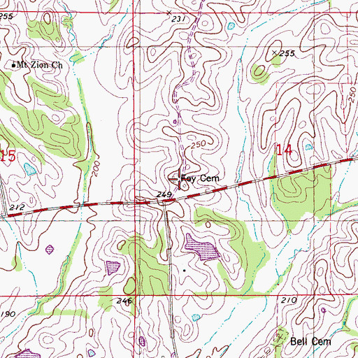 Topographic Map of Roy Cemetery, AL