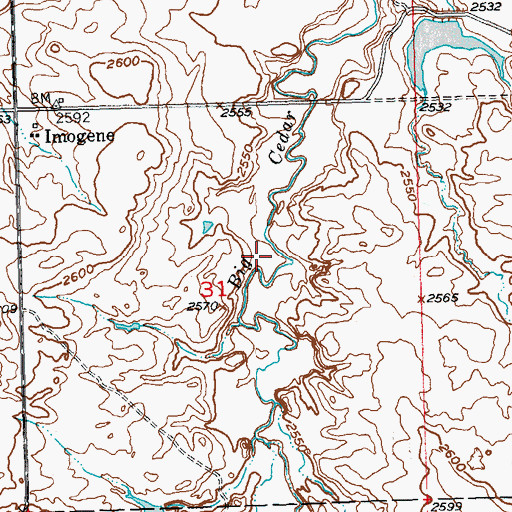 Topographic Map of Herman Kaubish Dam, SD