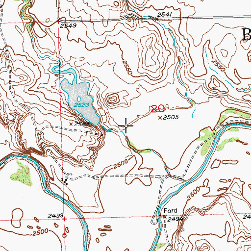 Topographic Map of Vern Anders Dam, SD