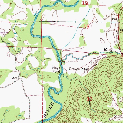 Topographic Map of Roy Mill Branch, AL