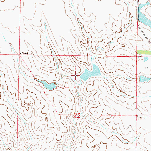 Topographic Map of Hand Dam, SD