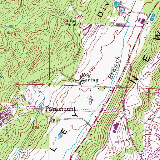 Topographic Map of Roy Spring, AL