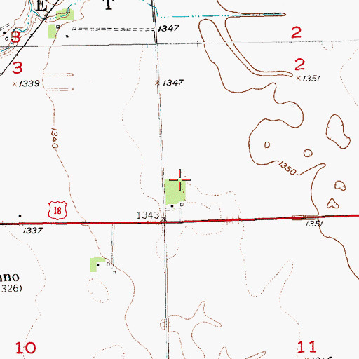 Topographic Map of Menno Airport, SD