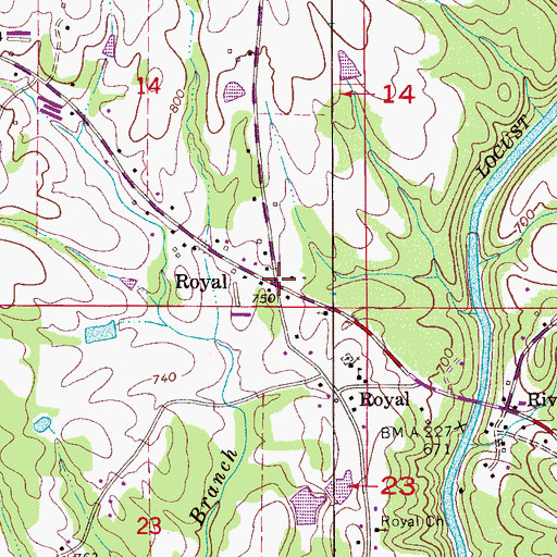 Topographic Map of Royal, AL