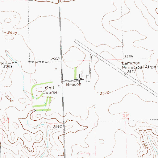 Topographic Map of Lemmon Municipal Airport, SD