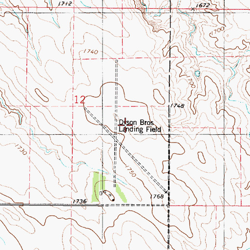 Topographic Map of Dyson Brothers Landing Field (historical), SD