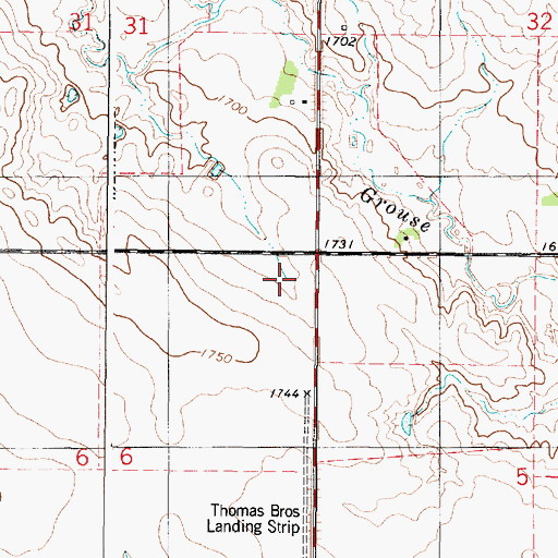 Topographic Map of Thomas Brothers Landing Strip (historical), SD