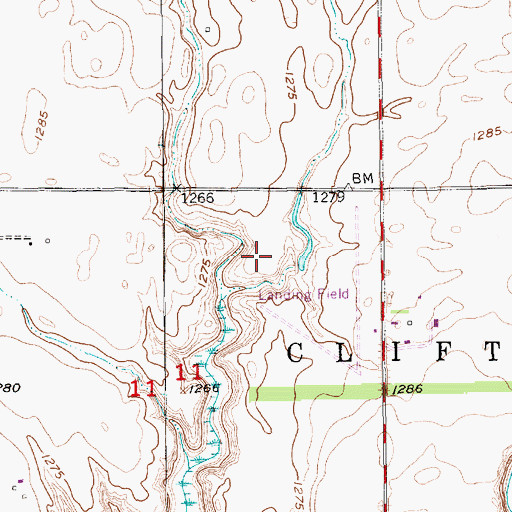 Topographic Map of Marone Landing Field (historical), SD