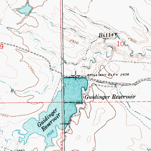 Topographic Map of Guidinger Dam, SD