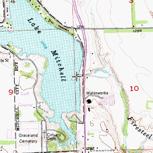 Topographic Map of Mitchell Dam, SD