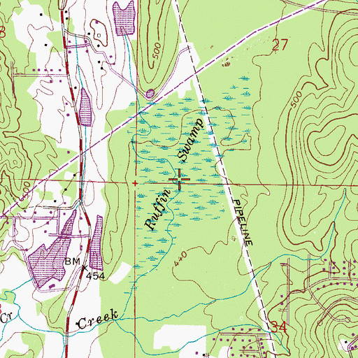 Topographic Map of Ruffin Swamp, AL