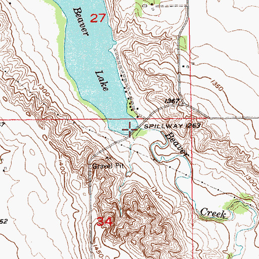 Topographic Map of Beaver Dam, SD