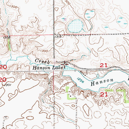 Topographic Map of Hanson Dam, SD