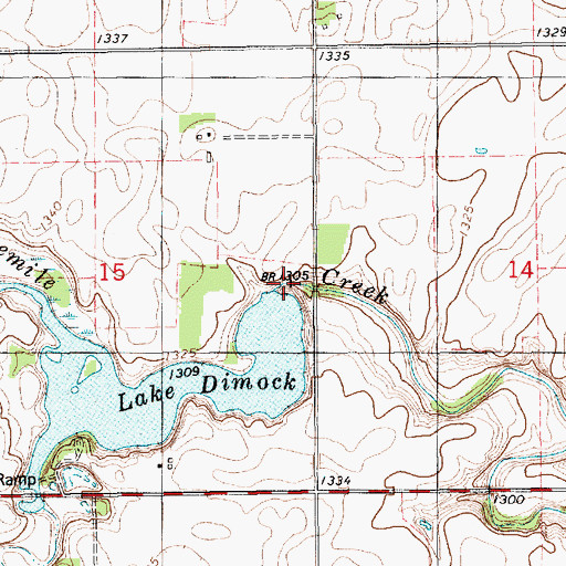Topographic Map of Dimock Dam, SD