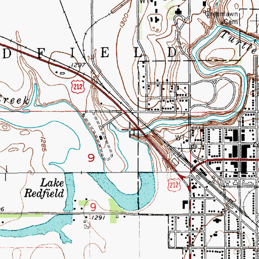 Topographic Map of Redfield Lake Dam, SD