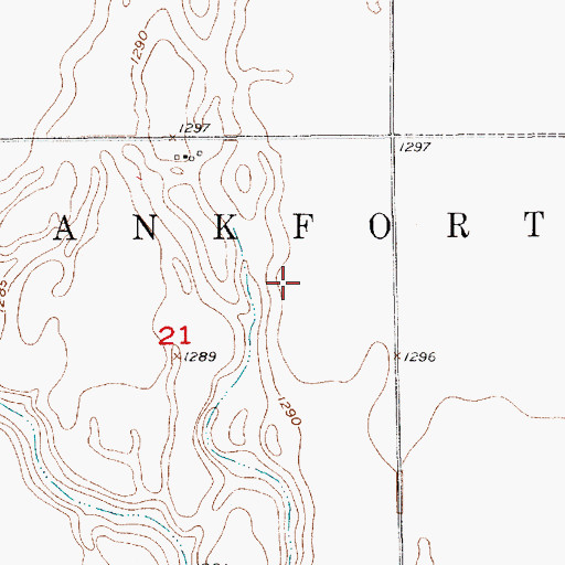 Topographic Map of Dudley Dam, SD