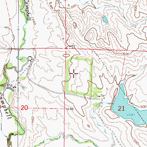 Topographic Map of Rank Dam, SD