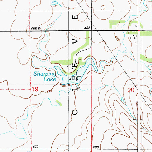 Topographic Map of Sharpings Lake Dam, SD