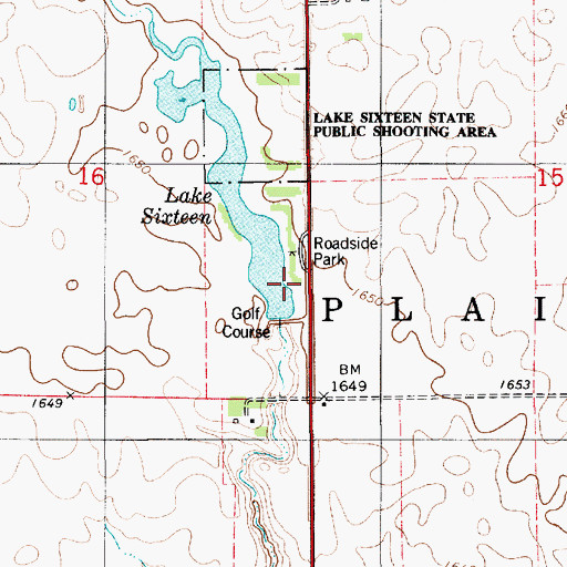 Topographic Map of Lake 16 Dam, SD