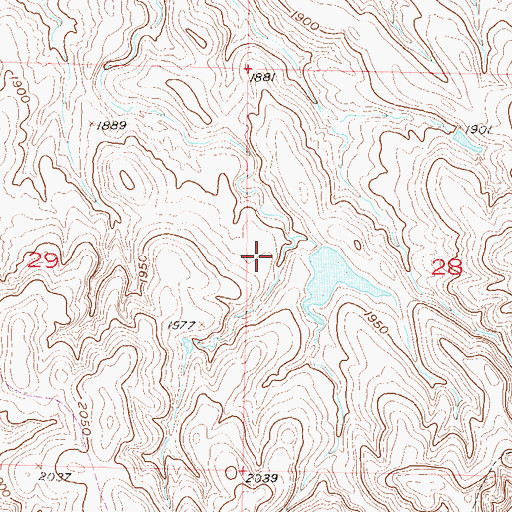 Topographic Map of J B Love Number 2 Dam, SD