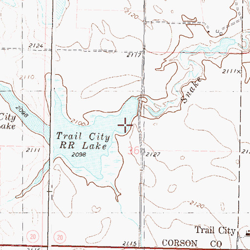 Topographic Map of Pius Aberle Dam, SD