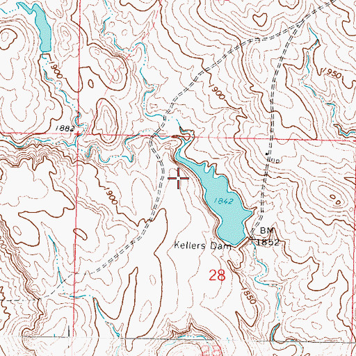Topographic Map of Standing Rock Tribe Dam, SD