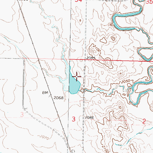 Topographic Map of Gustave Aman Dam, SD