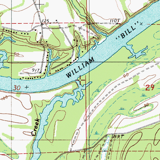Topographic Map of Rum Creek, AL