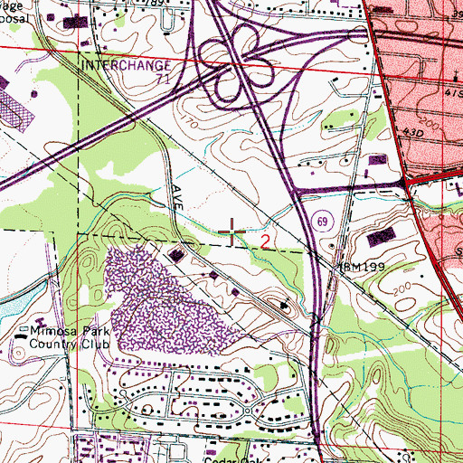 Topographic Map of Rum Creek, AL