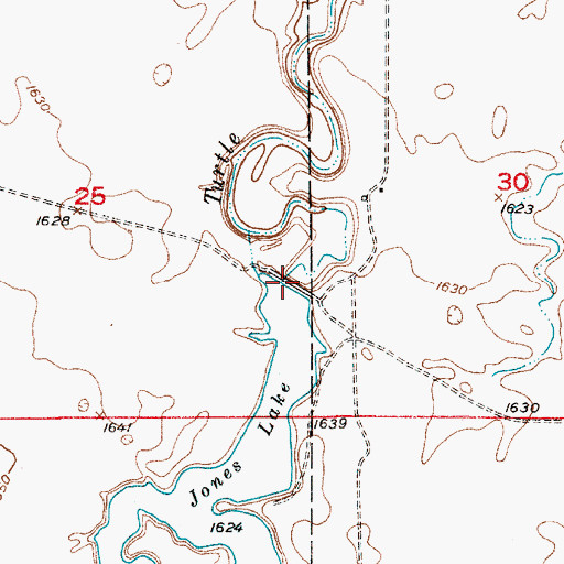 Topographic Map of Jones Lake Dam, SD