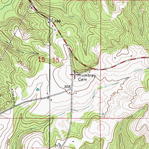 Topographic Map of Rumbley Cemetery, AL