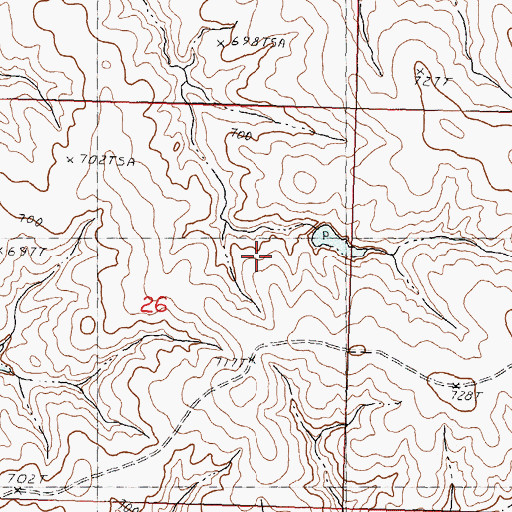 Topographic Map of Tribe Number 9 Dam, SD