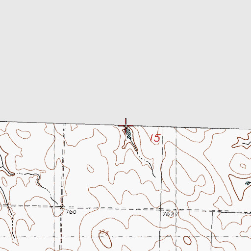 Topographic Map of V Wall Dam, SD