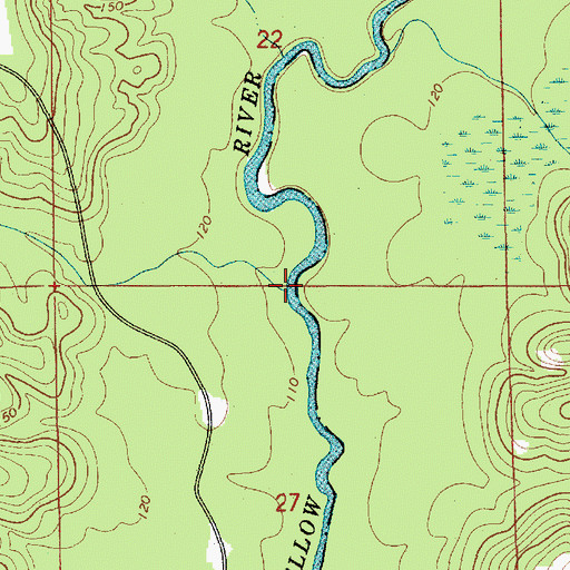 Topographic Map of Run Creek, AL