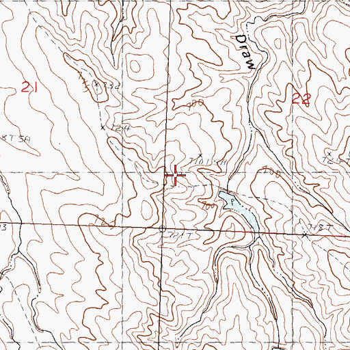 Topographic Map of Tribe Number 7 Dam, SD