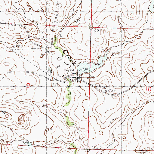 Topographic Map of Clarence Smith Dam, SD